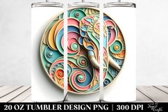 Colorful Elephant Ornament 20 Oz Tumbler Product Image 2