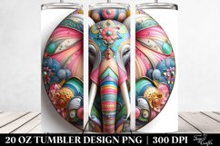 Colorful Pastel Elephant Ornament Clipart, 20 Oz Tumbler Product Image 2