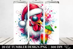 Colorful Chicken Santa Tumbler Design Product Image 2