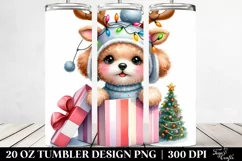 Enthusiastic Poodle with Reindeer Horns PNG Product Image 2