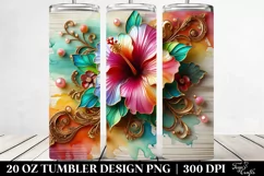 Colorful Hibiscus | 10 Oz Tumbler Product Image 2
