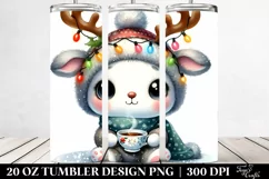 Winter Rabbit with Reindeer Horns, High-Res PNG Product Image 2