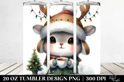 Winter Rabbit with Reindeer Horns, High-Res PNG Product Image 2