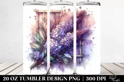 Abstract Wooden Lilac Art, Transparent 20 Oz Tumbler Product Image 2