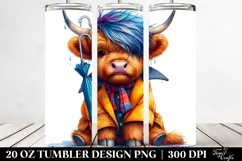 Highland Cow Raincoat Tumbler Product Image 2
