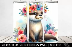 Adorable Otter Flower Crown Tumbler Product Image 2