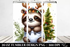 Winter Sloth with Reindeer Horns, High-Res PNG Product Image 2