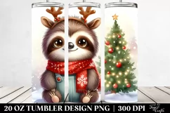 Winter Sloth with Reindeer Horns, High-Res PNG Product Image 2