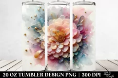 Zinnia with Golden Insertions, Watercolor Splash|20 oz Product Image 2