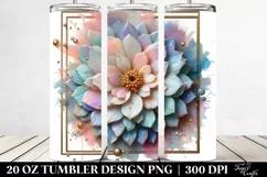 Zinnia with Golden Insertions, Watercolor Splash|20 oz Product Image 2