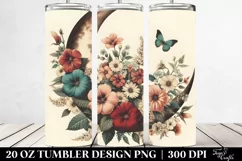 Whimsical Flowers, Half Moon | 20 oz Tumbler Product Image 2