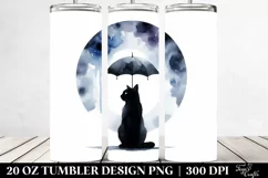 Simple Black Cat Clipart, High-Res 20 Oz Tumbler Product Image 2