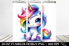 Cute Baby Unicorn Drawing Tumbler Product Image 2