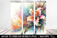 Colorful Lily Abstract Tumbler Design | 20 oz Tumbler Product Image 2