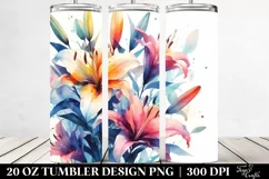 Colorful Lily Abstract Tumbler Design | 20 oz Tumbler Product Image 2