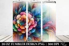 Pastel Anemone Stained Tumbler Design | 20 oz Tumbler Product Image 2