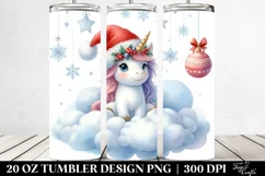 Cute Whimsical Unicorn Clipart, Transparent 20 Oz Tumbler Product Image 2