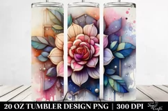Abstract Wooden Stained Rose, High-Res 20 Oz Tumbler Product Image 2