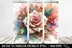 Abstract Wooden Stained Rose, High-Res 20 Oz Tumbler Product Image 2