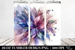 Glossy Stained Violet, Watercolor Splash|20 oz Tumbler Product Image 2