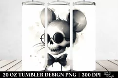 Simplistic Halloween Skull Jerry the Mouse Tumbler | 20 oz Product Image 2