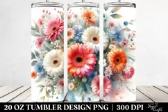 Washed Colorful Gerbera 20 oz Tumbler Product Image 2