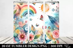Colorful Washed Watercolor Whimsical | 20 oz Tumbler Product Image 2