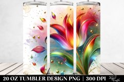 Colorful Tulip with Floral Swirls | 20 Oz Tumbler Product Image 2