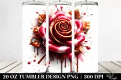 Glossy Rose with Candy Details. 20 oz Tumbler Design Product Image 2