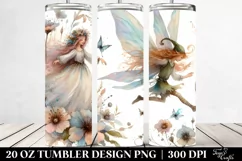 Whimsical Running Fairy Clipart, High-Res 20 Oz Tumbler Product Image 2