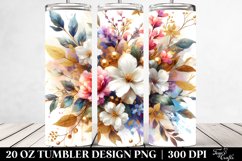 Colorful Abstract Bouquet with Jasmine | 20 Oz Tumbler Product Image 2