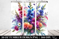 Vibrant Colorful Watercolor Buquet | 10 Oz Tumbler Product Image 2