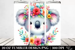 Cute Vibrant Koala, Cartoon-Style|20 oz Tumbler Product Image 2