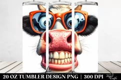 Crazy Funny Cow Portrait with Big Eyes and Big Teeth | 20 Oz Product Image 2