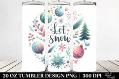 Simple Colorful Christmas Let It Snow 20 oz Tumbler Product Image 2
