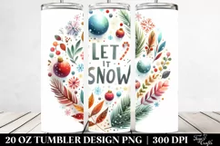 Simple Colorful Christmas Let It Snow 20 oz Tumbler Product Image 2