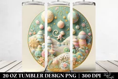 3D Pastel Monkey Christmas Scene 20 Oz Tumbler Product Image 2