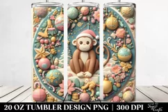 Colorful Monkey Christmas Clipart, High-Res 20 Oz Tumbler Product Image 2