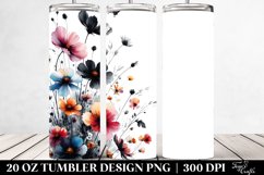 Bold Watercolor Wild Flowers with Black Accents | 20 Oz Product Image 2