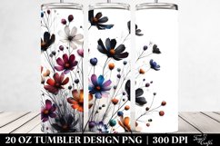 Bold Watercolor Wild Flowers with Black Accents | 20 Oz Product Image 2