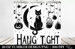 Retro Halloween Black Cat Text | 20 oz Tumbler Product Image 2