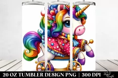 Vibrant Drawing Cute Unicorn | 20 oz Tumbler Product Image 2