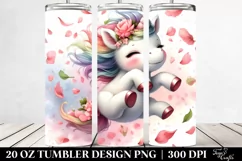 Cute Baby Unicorn Tumbling with Spring Petals | 20 Oz Product Image 2