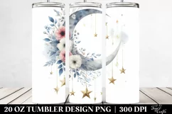 Half Moon with Flowers and Stars | 20 oz Tumbler Product Image 2
