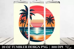 Retro Tropical Beach Sunset | 20 oz Tumbler Product Image 2