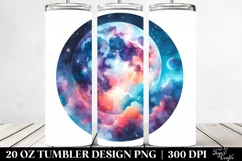 Vibrant Watercolor Moon Design | 20 Oz Tumbler Product Image 2