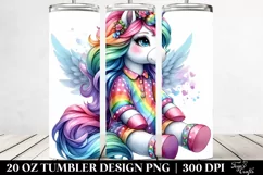 Vibrant Drawing Cute Unicorn | 20 oz Tumbler Product Image 2