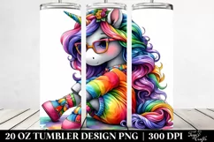 Vibrant Drawing Cute Unicorn | 20 oz Tumbler Product Image 2