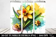 20 Oz Tumbler Sublimation | Stained Daffodil with Product Image 2