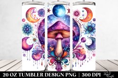 Vibrant Magical Mushroom Clipart, Transparent 20 Oz Tumbler Product Image 2